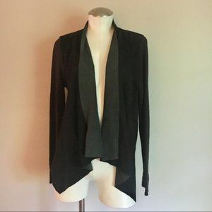 Rag & Bone Black Suede Knit Waterfall Jacket